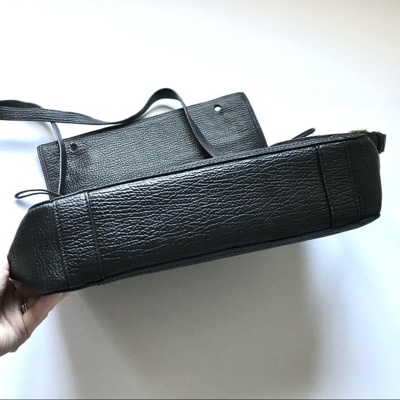 3.1 Phillip Lim Grained Leather Black / Gold Pashli Messenger Bag - Picture 4 of 5